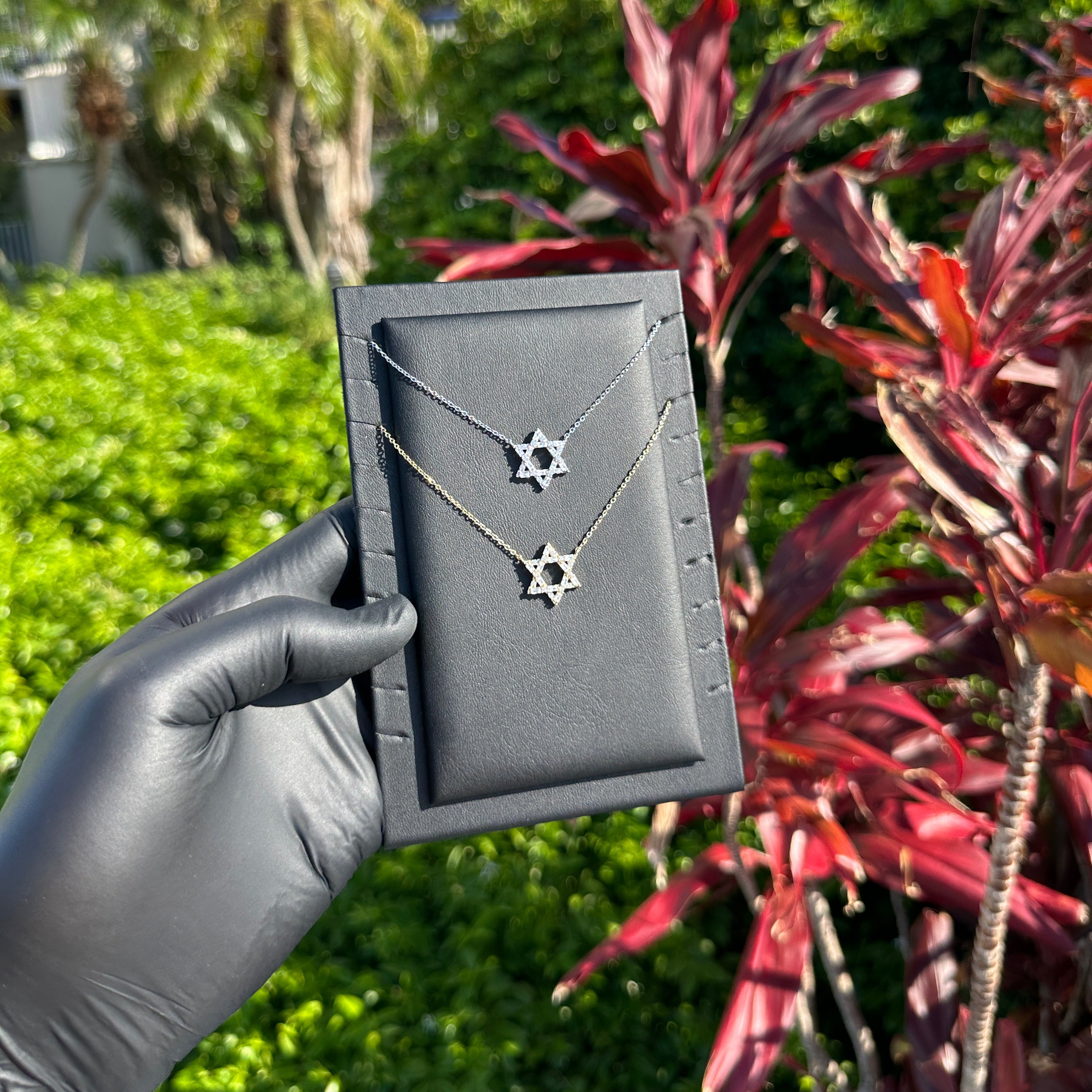 Sterling Silver Star of David Pendant with Cubic Zirconia – Available in 14k Gold Dipped or Silver