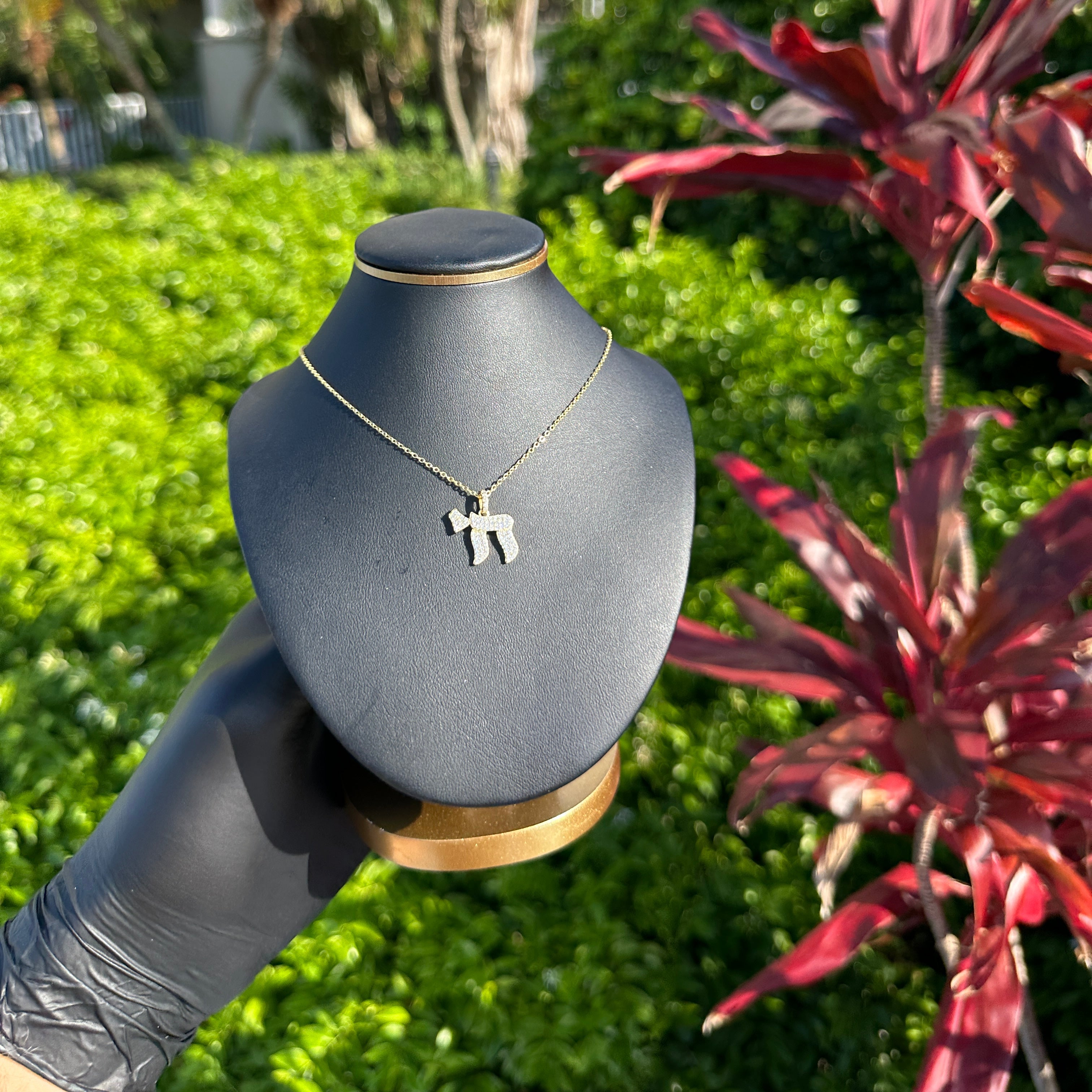 Sterling Silver Dipped in 14k Gold Chai Pendant Necklace | Iced CZ Hebrew Symbol חי | Jewish Faith & Fashion