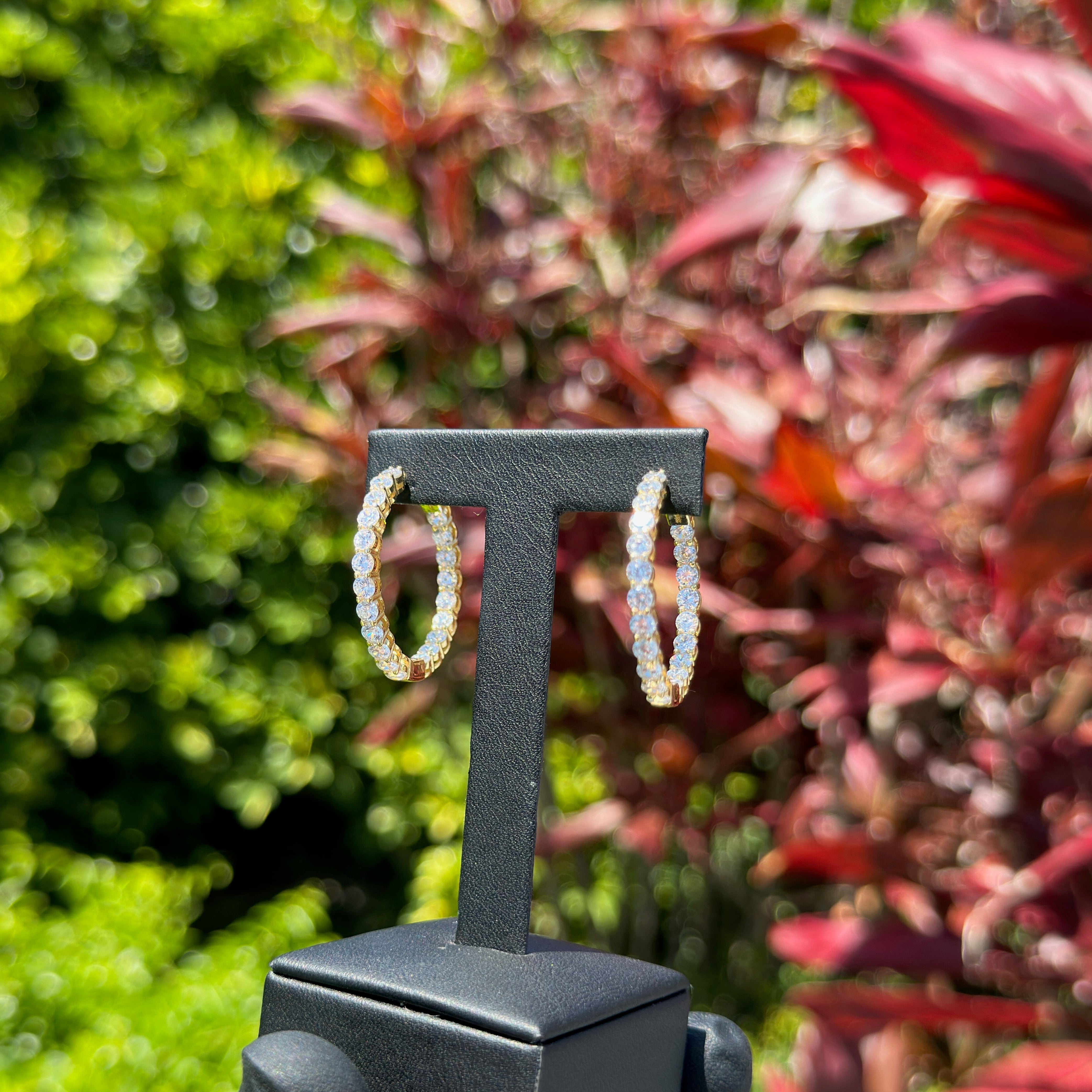 Medium Diamond In-and-Out Hoop Earrings