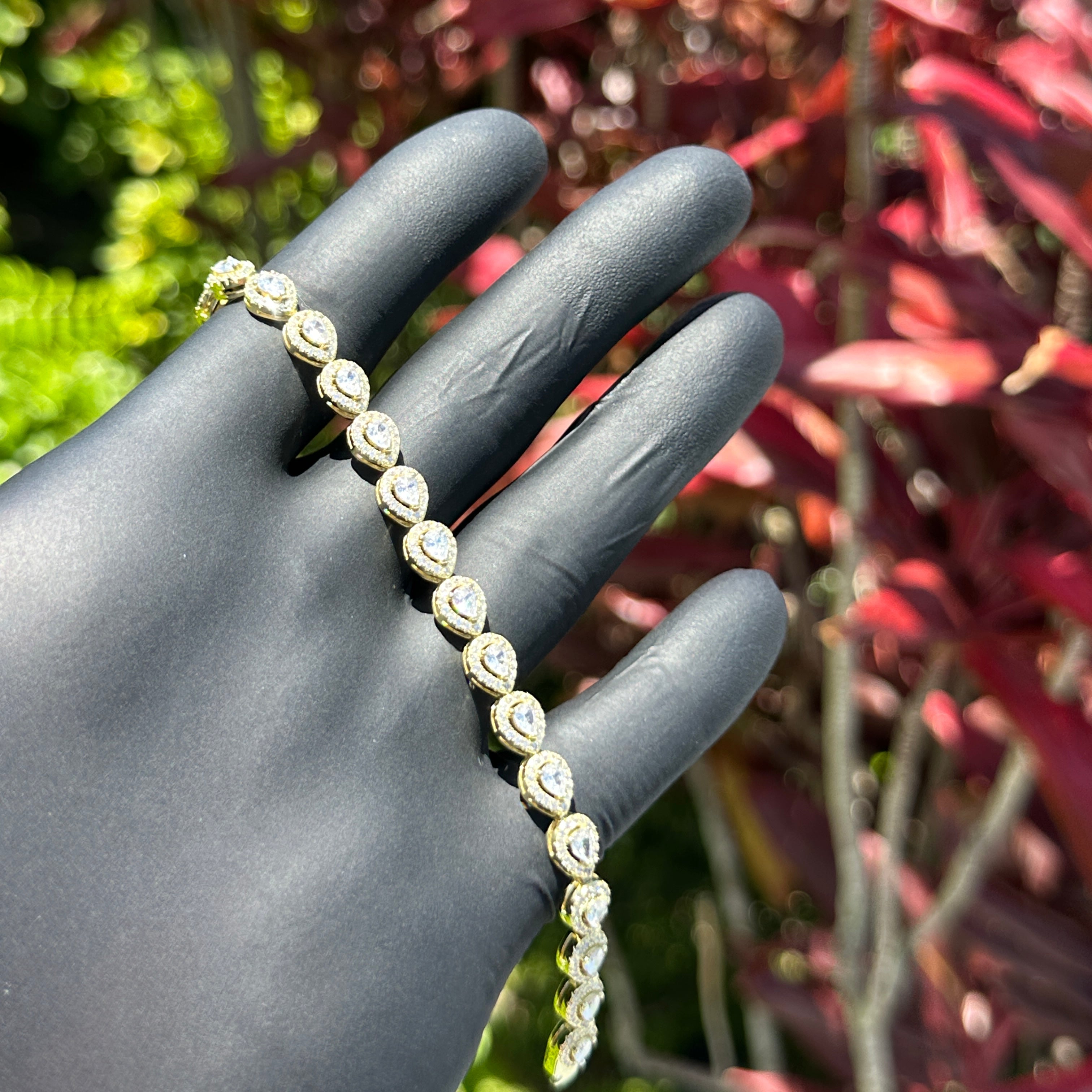Teardrop Halo Tennis Bracelet