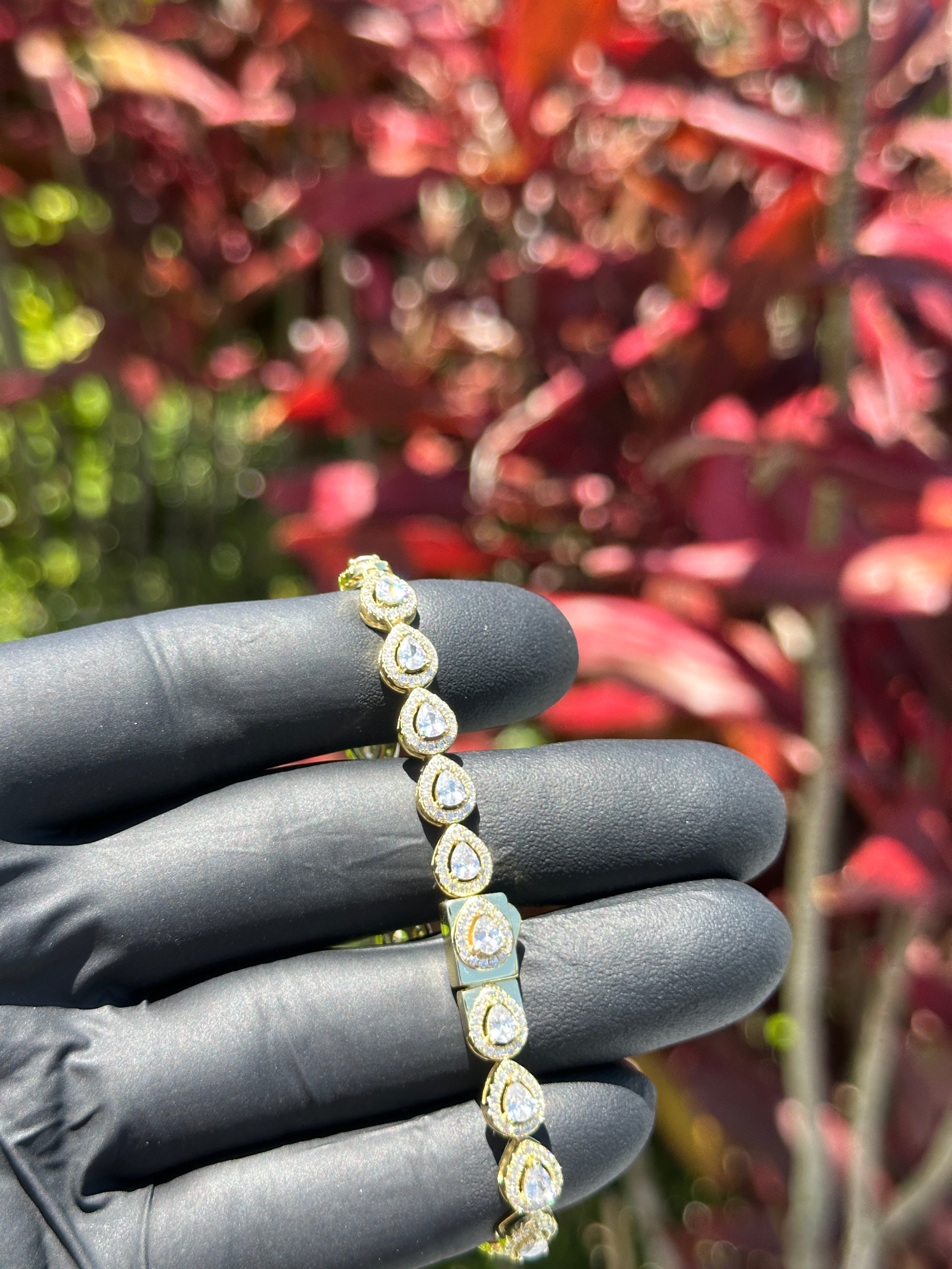 Teardrop Halo Tennis Bracelet