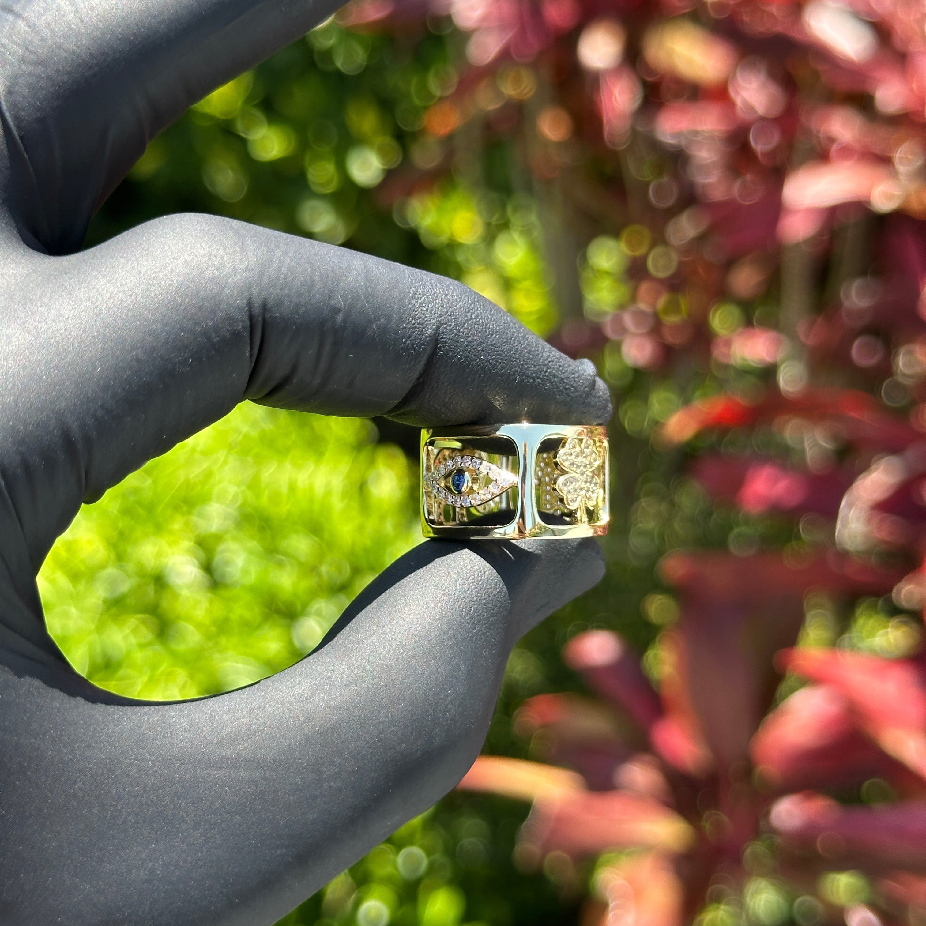 4-Sided Iced Out Band Ring
