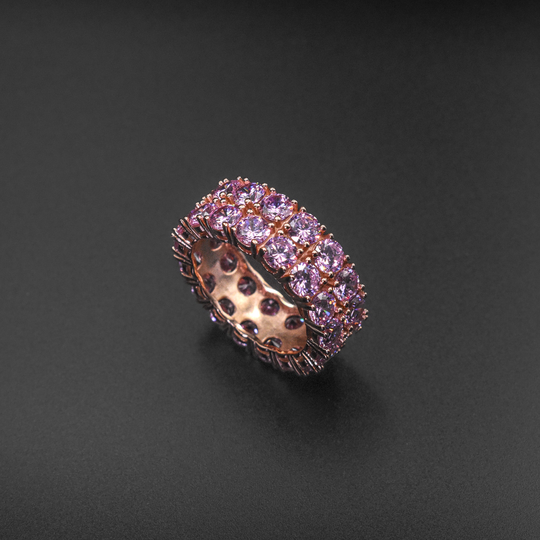 Anillo de flor de zafiro y diamantes en plata de ley 