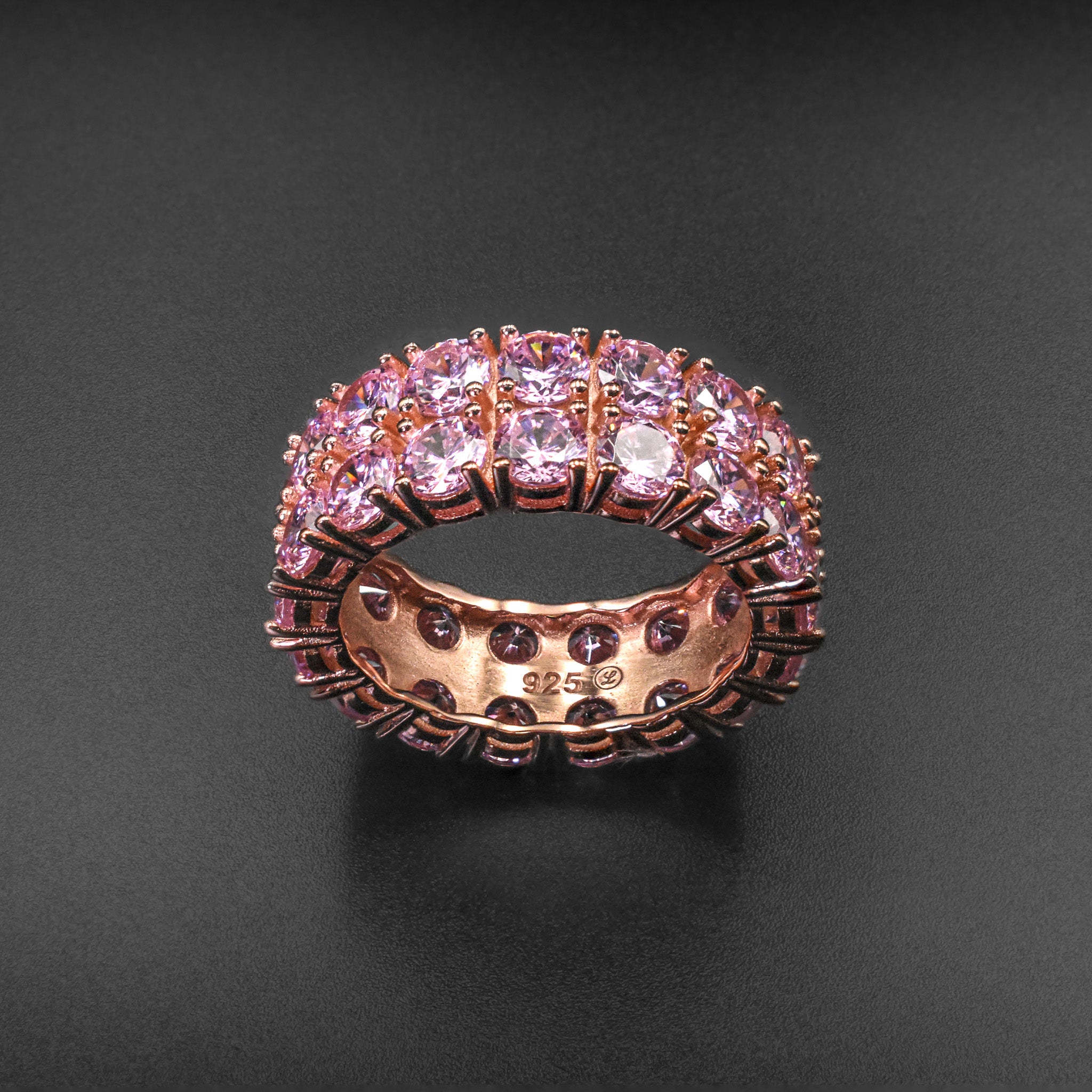 Anillo de flor de zafiro y diamantes en plata de ley 