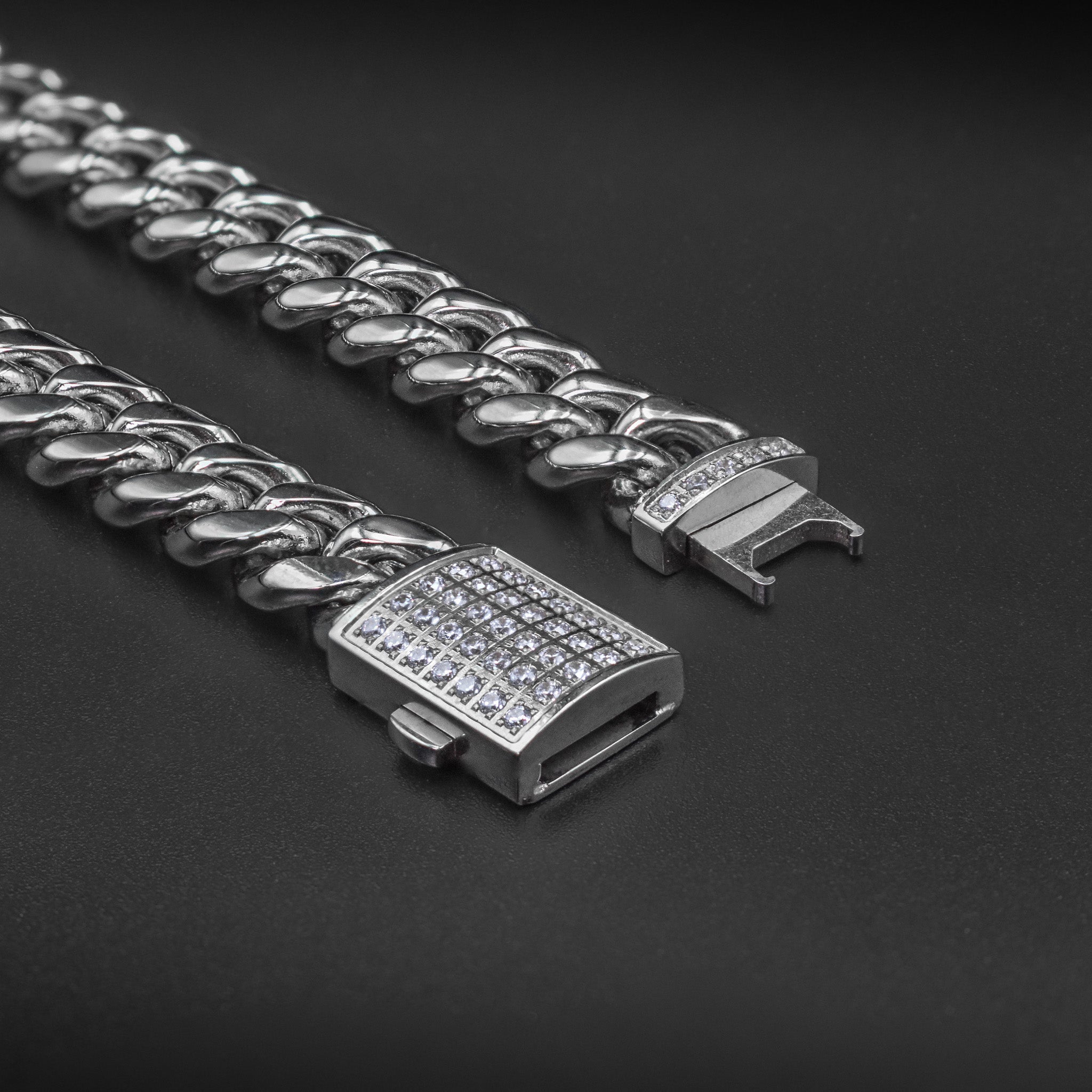 8mm Stainless Steel Cuban Link Chain and Bracelet